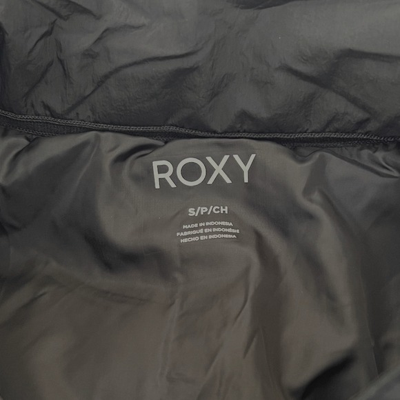 NWT Roxy Womens Black Grid Quilted Puffer Jacket Full Zip SZ Small - Picture 4 of 5